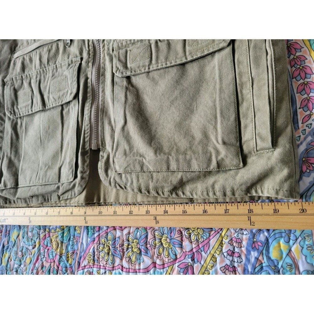 Vtg Orvis Mens Green Vest S Safari Hunting Fly Fishing Pockets Zip Vented 90s - Picture 8 of 13